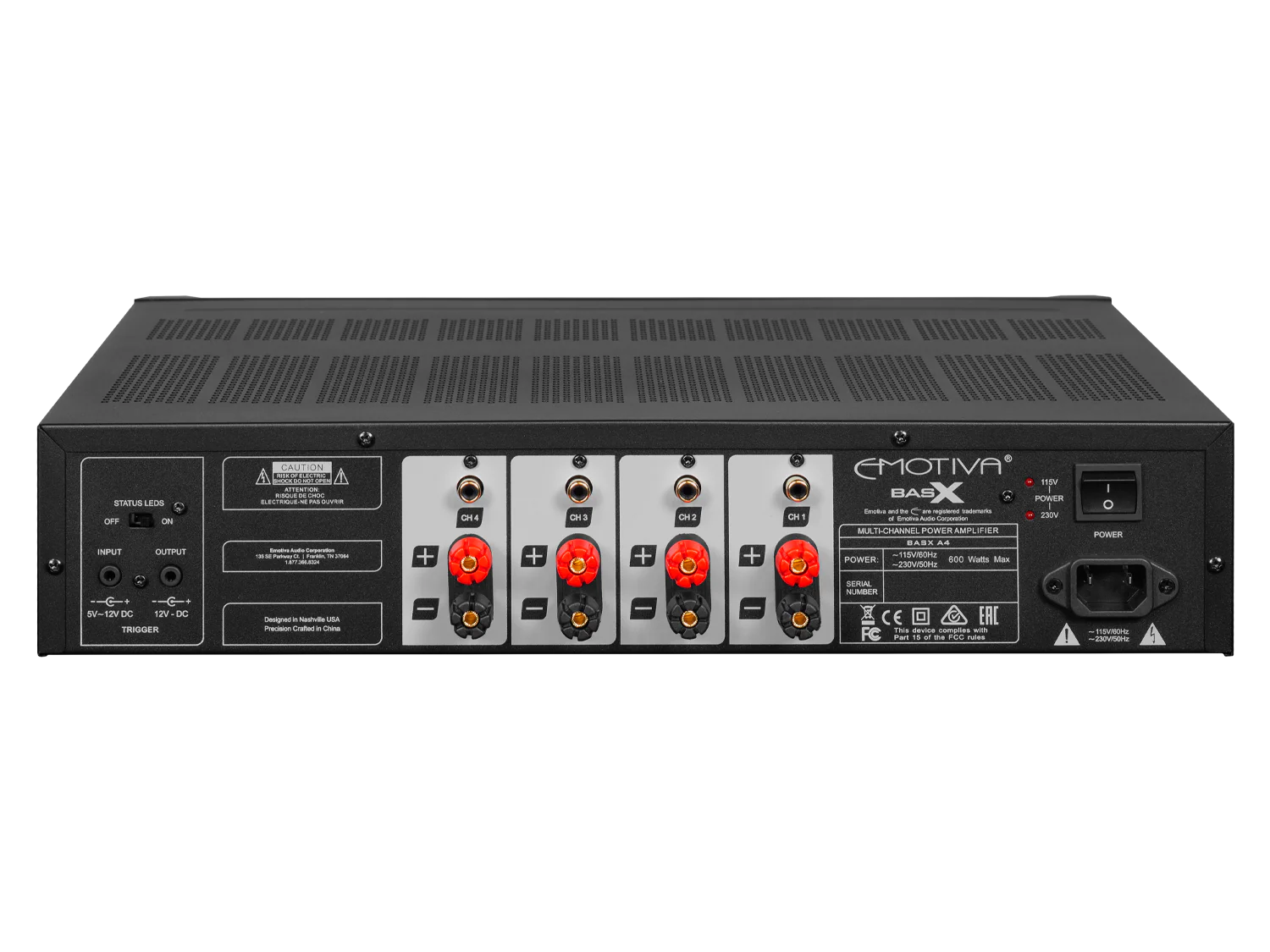 Factory Renewed BasX A4 Four-Channel Power Amplifier - Image 3