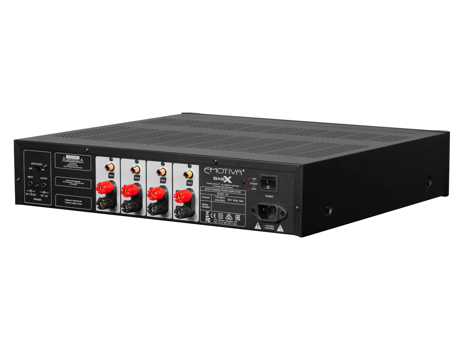 Factory Renewed BasX A4 Four-Channel Power Amplifier - Image 4