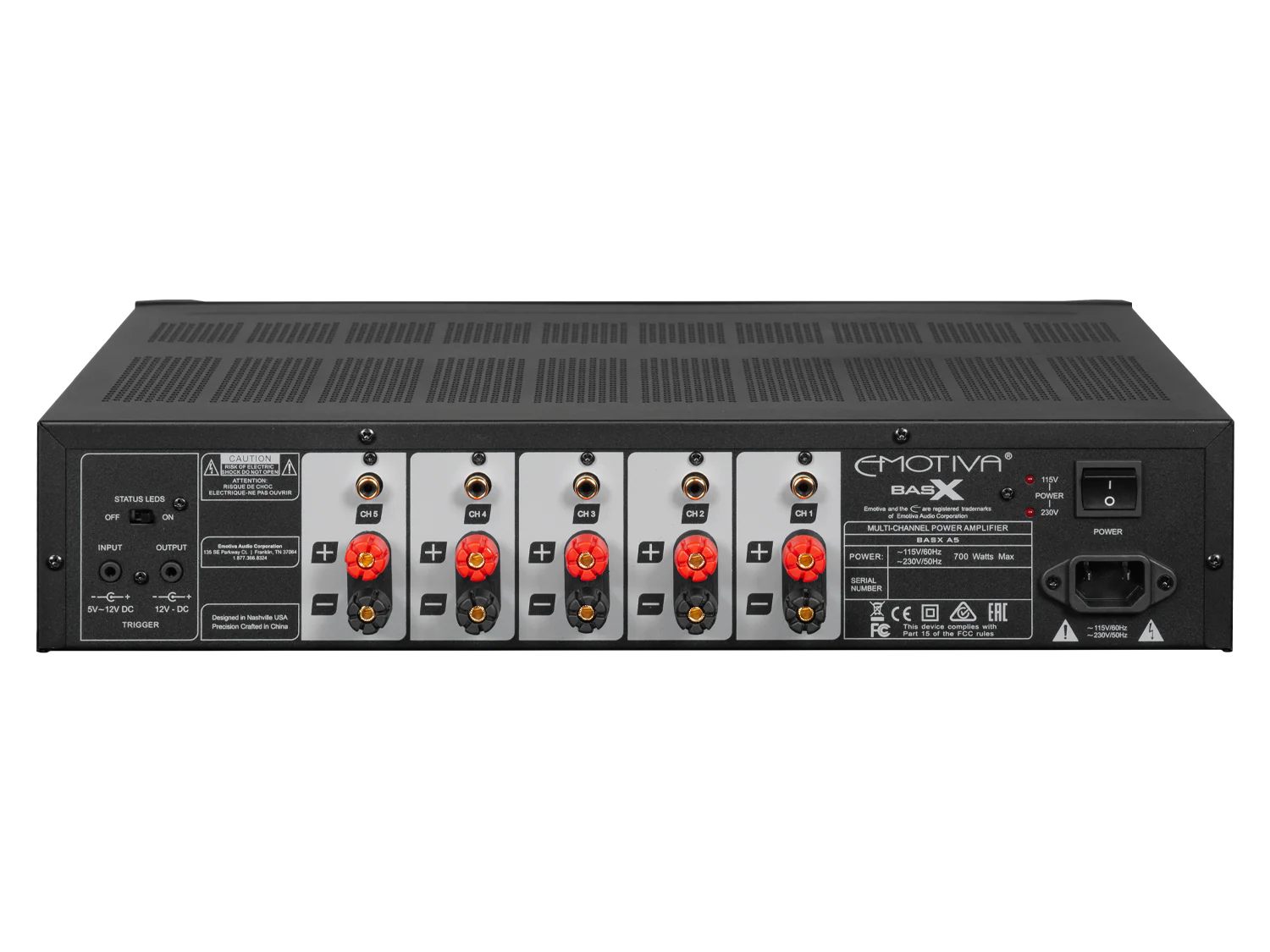 Factory Renewed BasX A5 Five-Channel Power Amplifier - Image 3